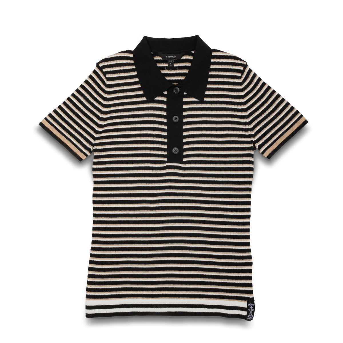 品多く Knit Rib Recycled Stella Polo RADMOR – Sable / Black - トップス