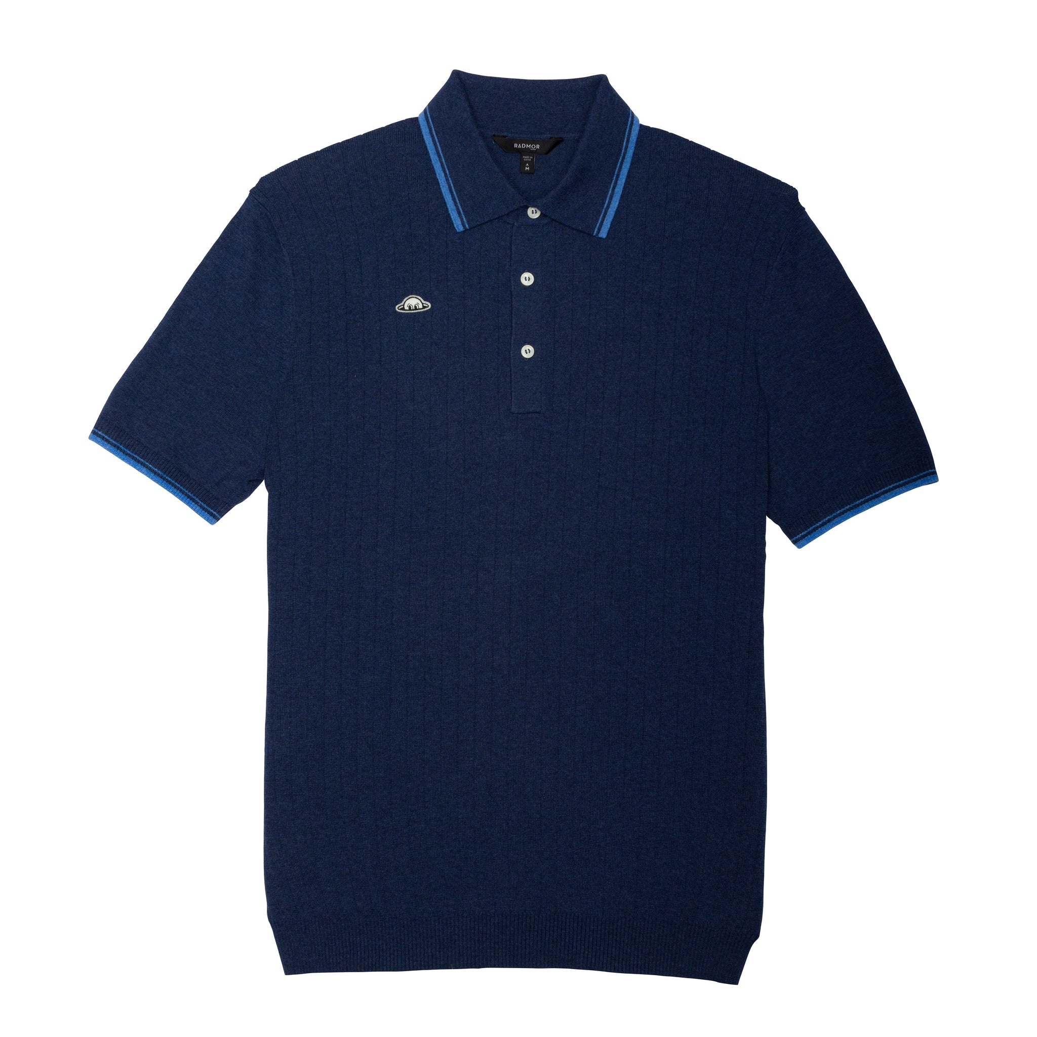 Union Recycled Rib Knit Polo - Navy – RADMOR