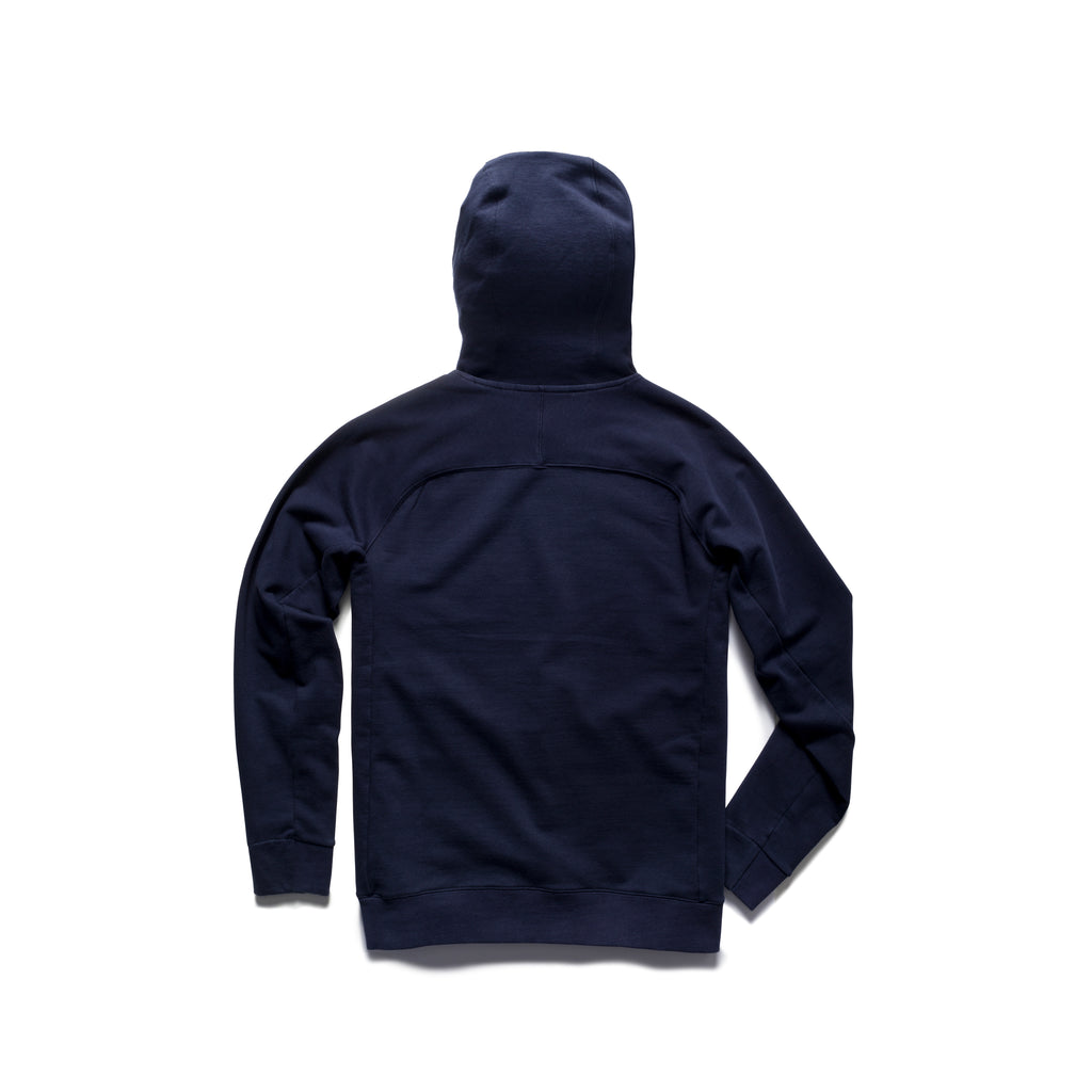 HIGGINS Bobrad - Organic Loop Terry Hooded Sweatshirt - Navy Back